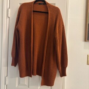 Forever 21 Warm Cinnamon Open-Front Cardigan